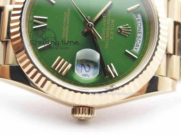 Day-Date 40mm 228239 RG Noob 1:1 Best Edition Green Roman Dial On RG President Bracelet A SunProtective 3706