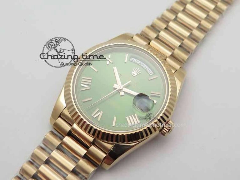 Day-Date 40mm 228239 RG Noob 1:1 Best Edition Green Roman Dial On RG President Bracelet A SunProtective 3706