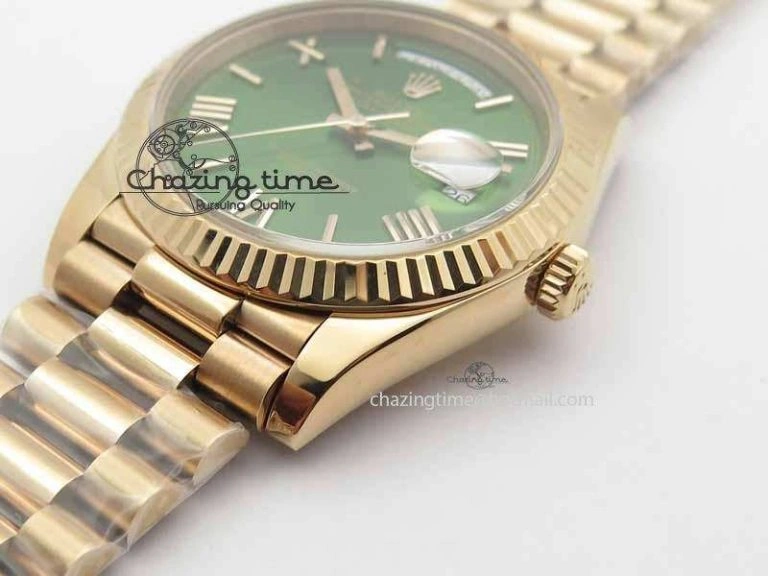 Day-Date 40mm 228239 RG Noob 1:1 Best Edition Green Roman Dial On RG President Bracelet A SunProtective 3706