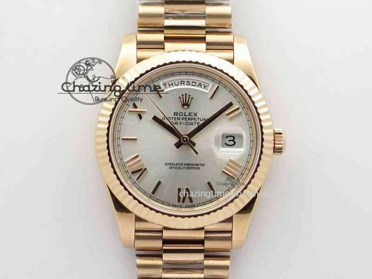 Day-Date 40mm 228239 RG Noob 1:1 Best Edition Silver Roman Dial On RG President Bracelet A TopPick 3705