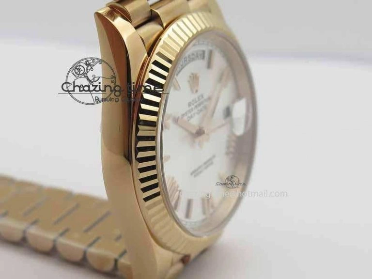 Day-Date 40mm 228239 RG Noob 1:1 Best Edition Silver Roman Dial On RG President Bracelet A TopPick 3705