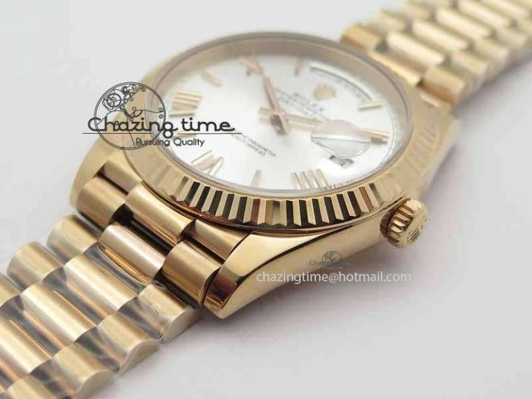 Day-Date 40mm 228239 RG Noob 1:1 Best Edition Silver Roman Dial On RG President Bracelet A TopPick 3705
