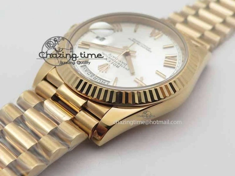 Day-Date 40mm 228239 RG Noob 1:1 Best Edition Silver Roman Dial On RG President Bracelet A TopPick 3705