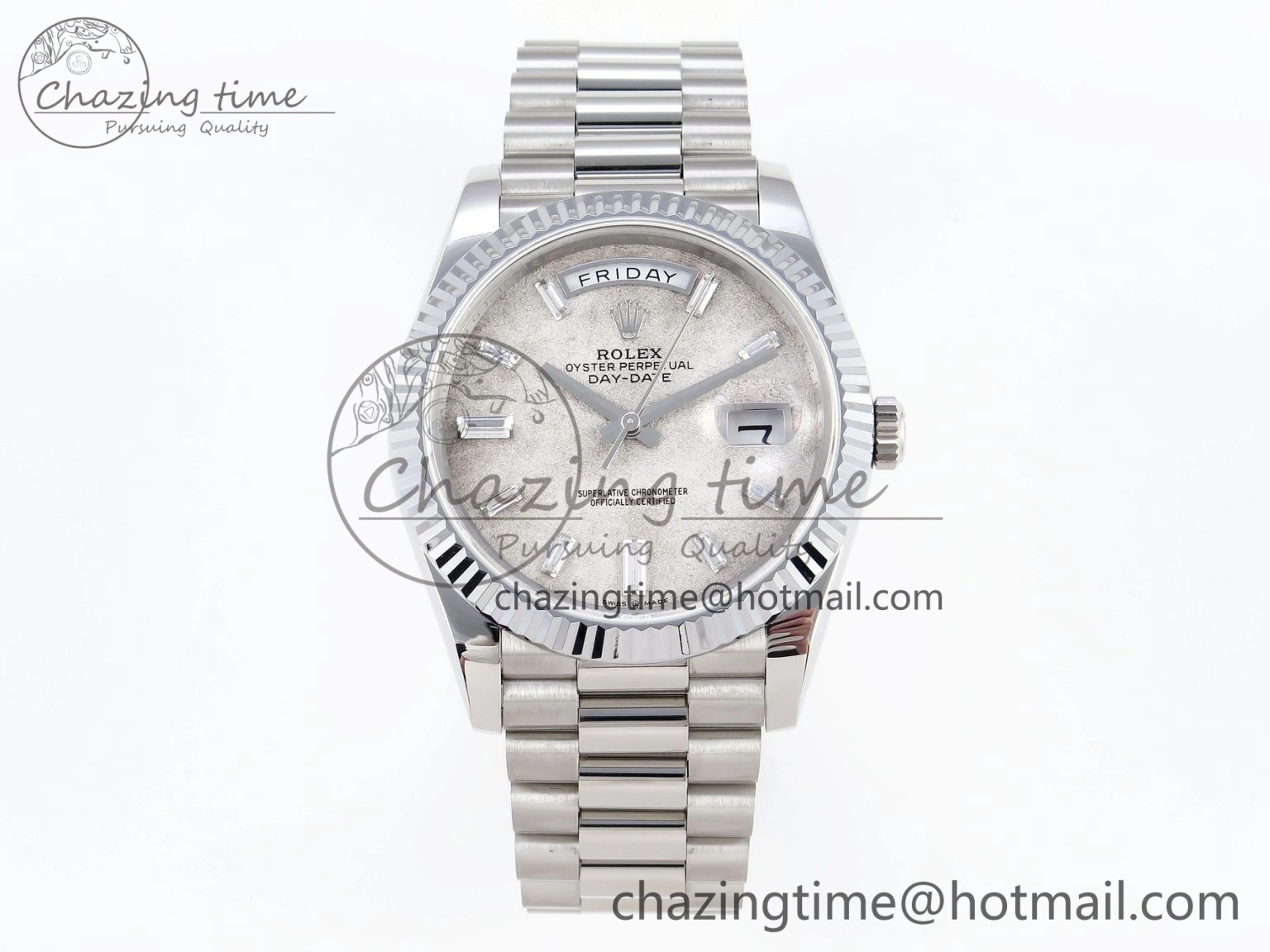 Day Date 40mm 228239 SS Bp Maker 1:1 Best Edition White Meteorite Dial T Crystal Markers on SS President Bracelet A Reliable 1884
