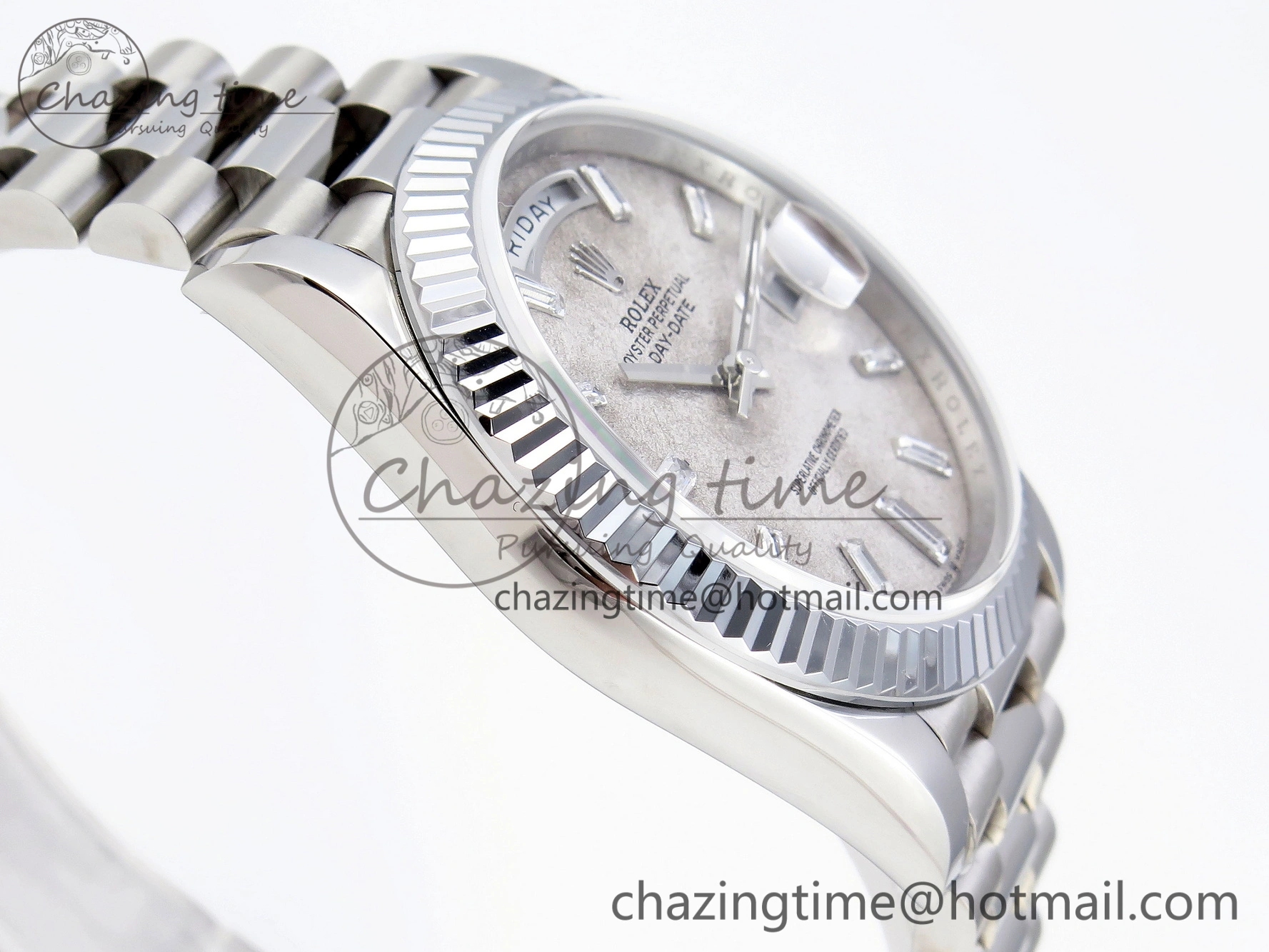 Day Date 40mm 228239 SS Bp Maker 1:1 Best Edition White Meteorite Dial T Crystal Markers on SS President Bracelet A Reliable 1884