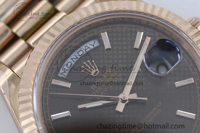 Day Date 40mm RG 904L Steel TWF 1:1 Best Edition Brown Dial on RG Bracelet A Timeless 2351
