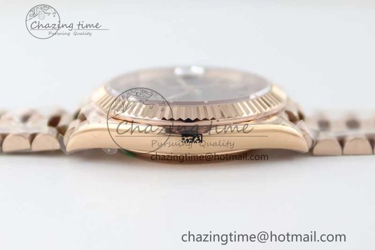Day Date 40mm RG 904L Steel TWF 1:1 Best Edition Brown Dial on RG Bracelet A Timeless 2351
