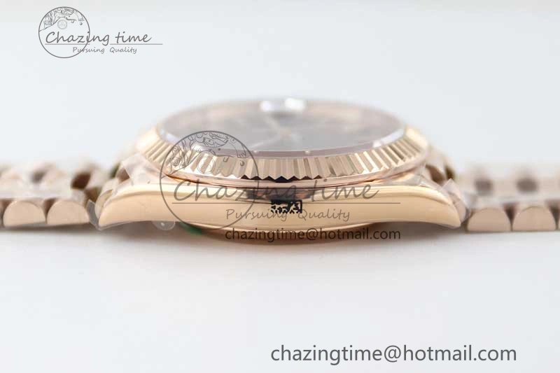 Day Date 40mm RG 904L Steel TWF 1:1 Best Edition Brown Dial on RG Bracelet A Timeless 2351