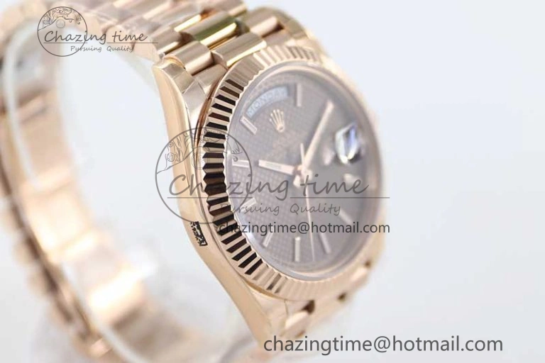Day Date 40mm RG 904L Steel TWF 1:1 Best Edition Brown Dial on RG Bracelet A Timeless 2351