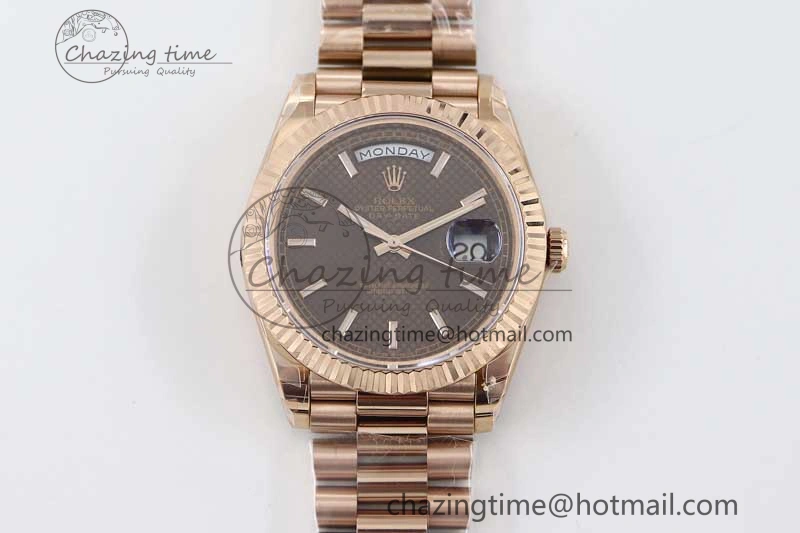 Day Date 40mm RG 904L Steel TWF 1:1 Best Edition Brown Dial on RG Bracelet A Timeless 2351