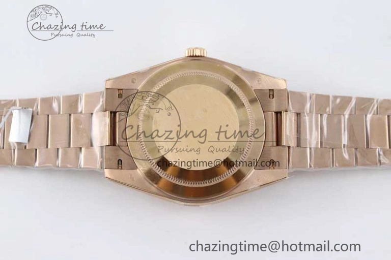 Day Date 40mm RG 904L Steel TWF 1:1 Best Edition Brown Roman Dial on RG Bracelet A Reliable 2362