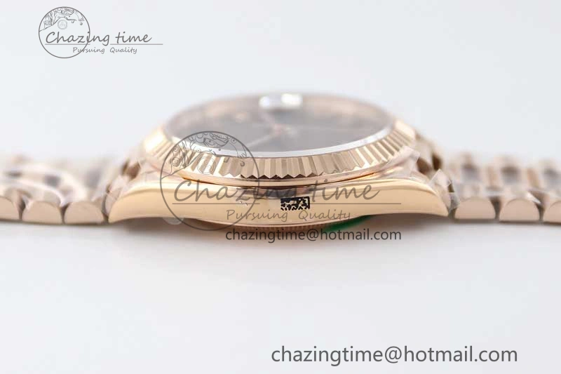 Day Date 40mm RG 904L Steel TWF 1:1 Best Edition Brown Roman Dial on RG Bracelet A Reliable 2362