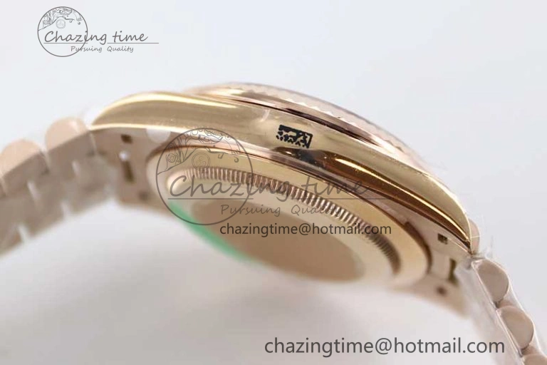 Day Date 40mm RG 904L Steel TWF 1:1 Best Edition RG Crystal Dial on RG Bracelet A Stylish 2350