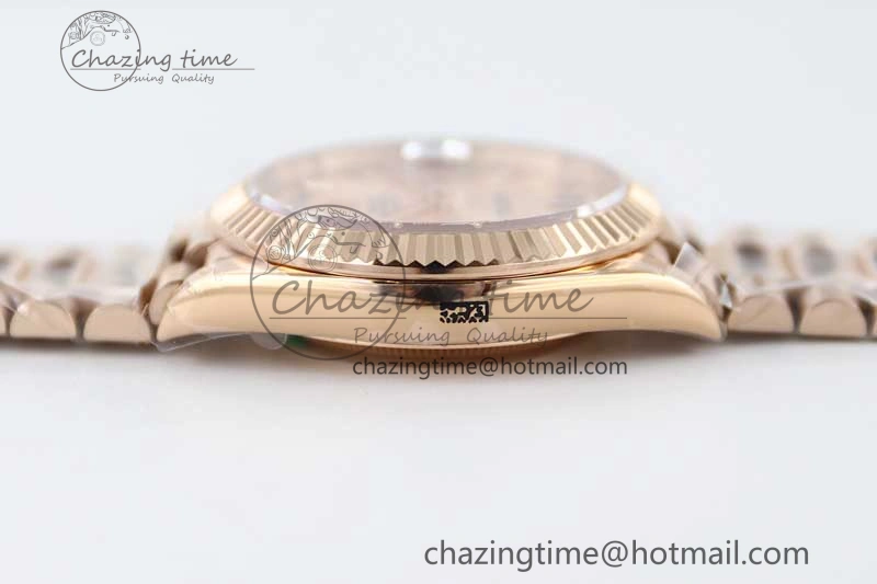 Day Date 40mm RG 904L Steel TWF 1:1 Best Edition RG Crystal Dial on RG Bracelet A Stylish 2350