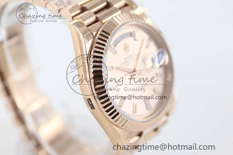 Day Date 40mm RG 904L Steel TWF 1:1 Best Edition RG Crystal Dial on RG Bracelet A Stylish 2350