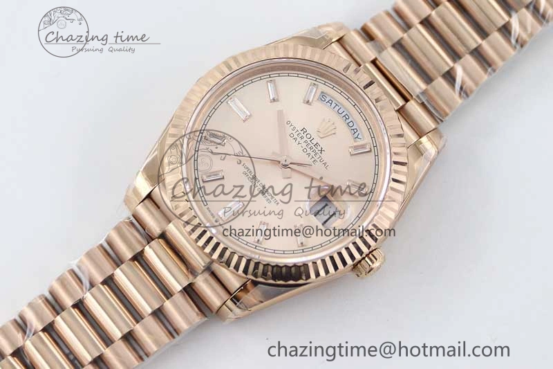 Day Date 40mm RG 904L Steel TWF 1:1 Best Edition RG Crystal Dial on RG Bracelet A Stylish 2350