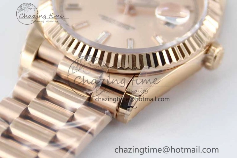 Day Date 40mm RG 904L Steel TWF 1:1 Best Edition RG Crystal Dial on RG Bracelet A Stylish 2350