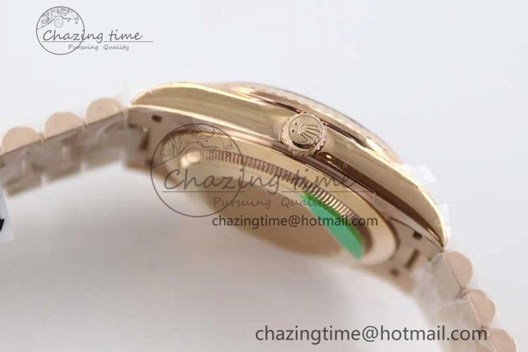 Day Date 40mm RG 904L Steel TWF 1:1 Best Edition RG Crystal Dial on RG Bracelet A Stylish 2350