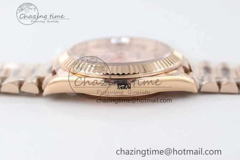 Day Date 40mm RG 904L Steel TWF 1:1 Best Edition RG Roman Dial on RG Bracelet A RelaxedFit 2352