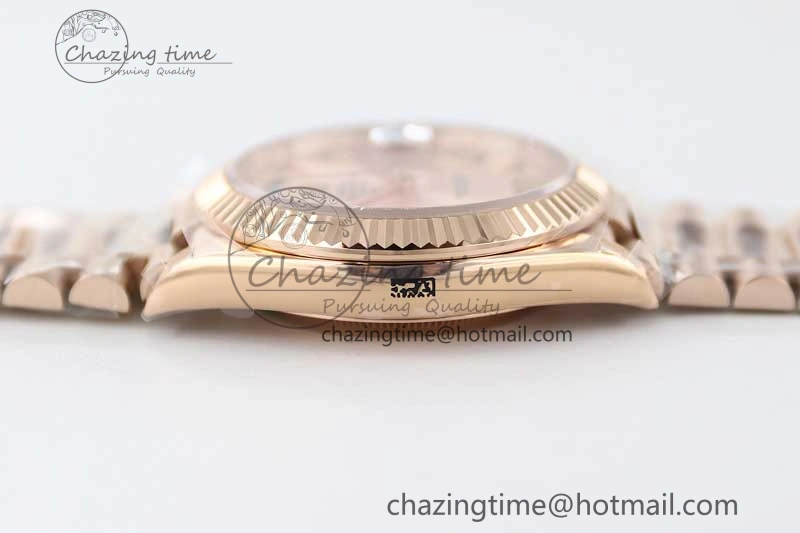Day Date 40mm RG 904L Steel TWF 1:1 Best Edition RG Roman Dial on RG Bracelet A RelaxedFit 2352