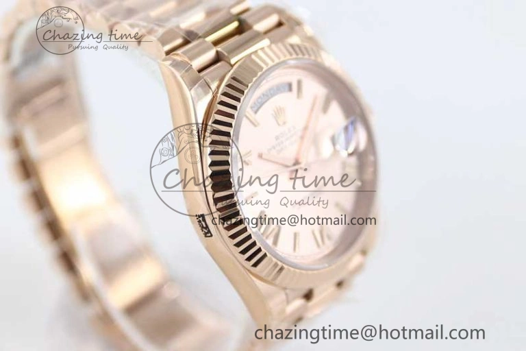 Day Date 40mm RG 904L Steel TWF 1:1 Best Edition RG Roman Dial on RG Bracelet A RelaxedFit 2352