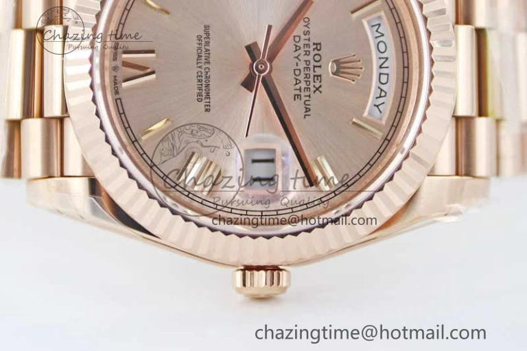 Day Date 40mm RG 904L Steel TWF 1:1 Best Edition RG Roman Dial on RG Bracelet A RelaxedFit 2352