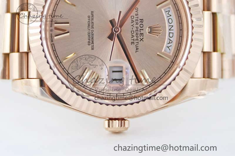 Day Date 40mm RG 904L Steel TWF 1:1 Best Edition RG Roman Dial on RG Bracelet A RelaxedFit 2352