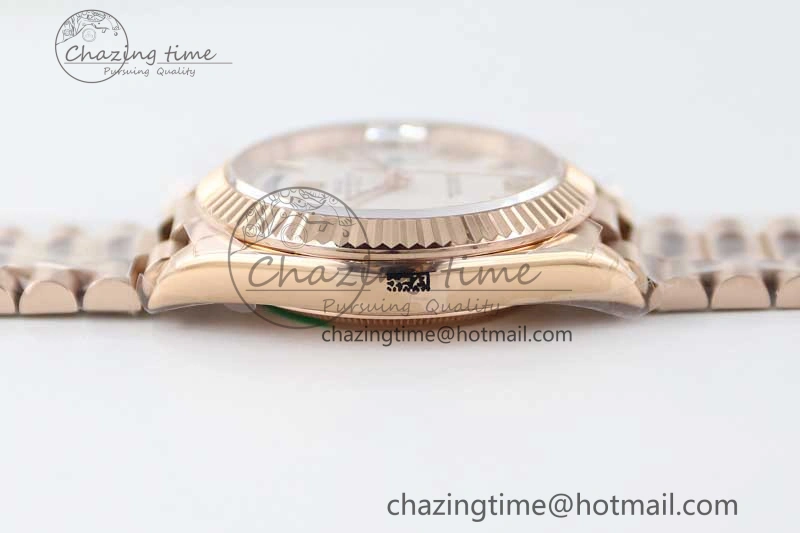 Day Date 40mm RG 904L Steel TWF 1:1 Best Edition White Roman Dial on RG Bracelet A Sophisticated 2371