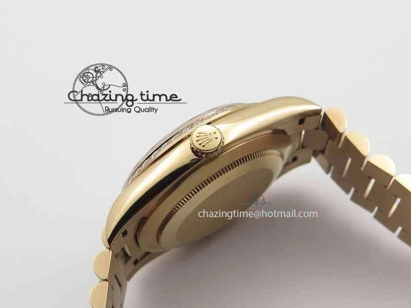 Classic Day Date 40mm RG BP Maker Best Edition Brown Dial Diamond Bezel On RG Bracelet A 3687