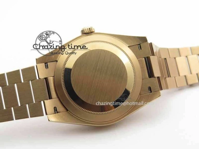 StreetReady Day Date 40mm RG BP Maker Best Edition Brown Dial Diamond Markers On RG Bracelet A 3689