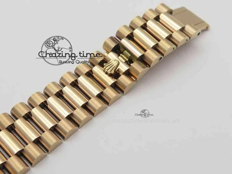 StreetReady Day Date 40mm RG BP Maker Best Edition Brown Dial Diamond Markers On RG Bracelet A 3689