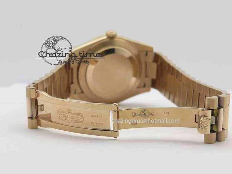 StreetReady Day Date 40mm RG BP Maker Best Edition Brown Dial Diamond Markers On RG Bracelet A 3689