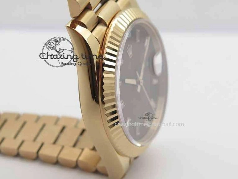 StreetReady Day Date 40mm RG BP Maker Best Edition Brown Dial Diamond Markers On RG Bracelet A 3689