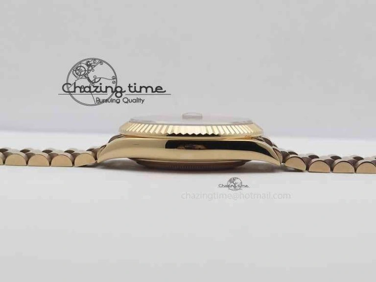 StreetReady Day Date 40mm RG BP Maker Best Edition Brown Dial Diamond Markers On RG Bracelet A 3689