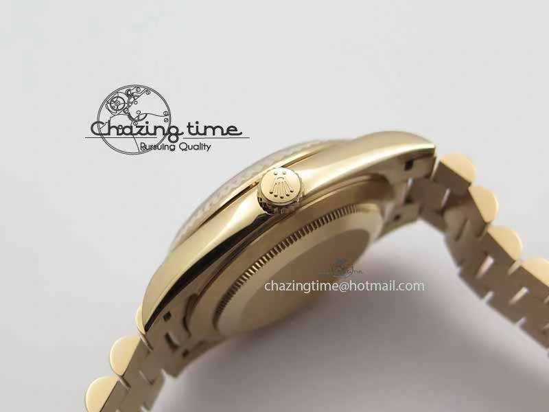 StreetReady Day Date 40mm RG BP Maker Best Edition Brown Dial Diamond Markers On RG Bracelet A 3689