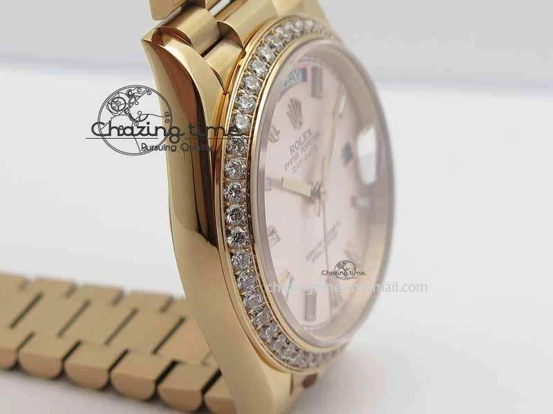 Day Date 40mm RG BP Maker Best Edition Silver Dial Diamond Bezel On RG Bracelet A Refined 3685