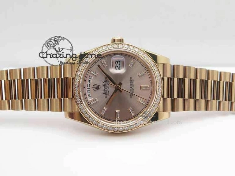 Day Date 40mm RG BP Maker Best Edition Silver Dial Diamond Bezel On RG Bracelet A Refined 3685