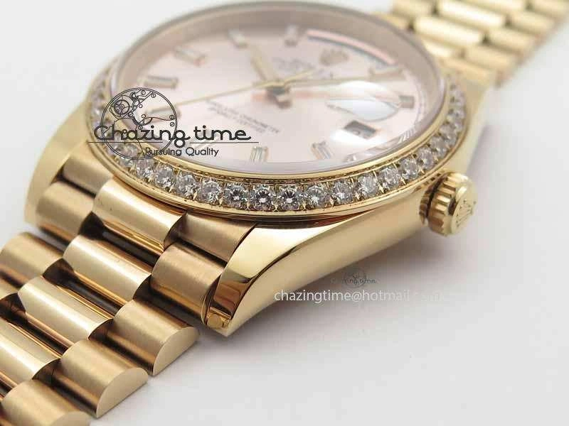 Day Date 40mm RG BP Maker Best Edition Silver Dial Diamond Bezel On RG Bracelet A Refined 3685