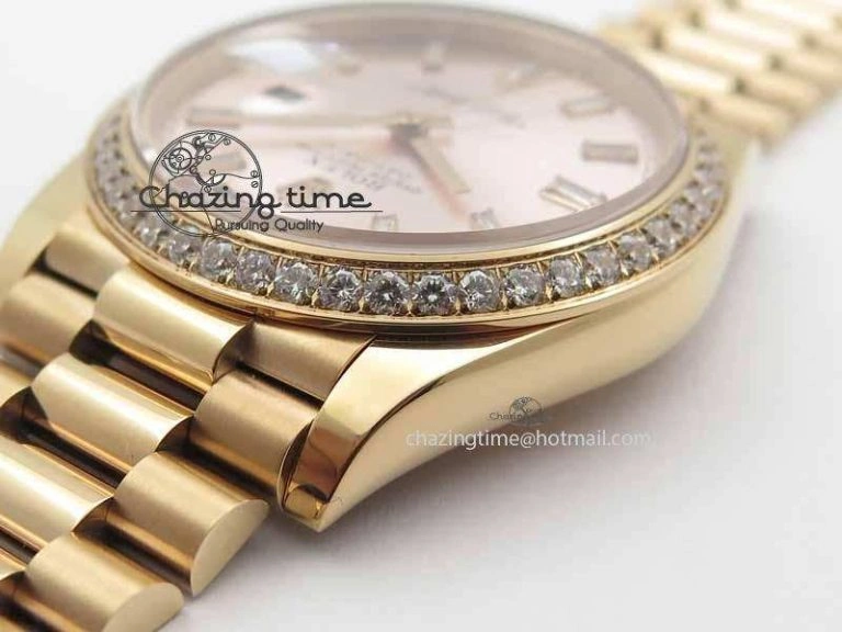 Day Date 40mm RG BP Maker Best Edition Silver Dial Diamond Bezel On RG Bracelet A Refined 3685
