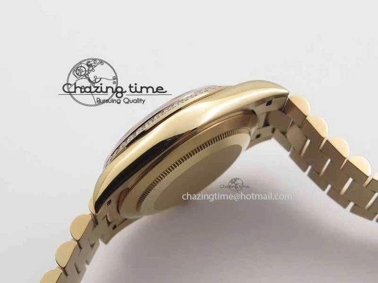 Day Date 40mm RG BP Maker Best Edition Silver Dial Diamond Bezel On RG Bracelet A Refined 3685