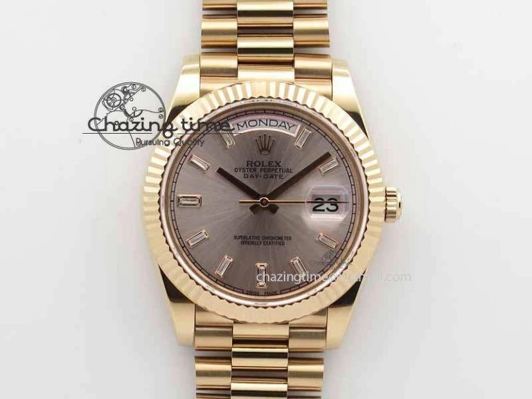 Day Date 40mm RG BP Maker Best Edition Silver Dial Diamond Markers On RG Bracelet A Refined 3688
