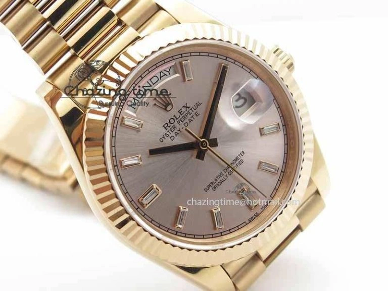 Day Date 40mm RG BP Maker Best Edition Silver Dial Diamond Markers On RG Bracelet A Refined 3688