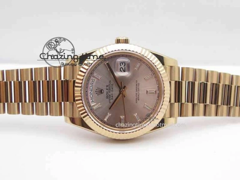 Day Date 40mm RG BP Maker Best Edition Silver Dial Diamond Markers On RG Bracelet A Refined 3688