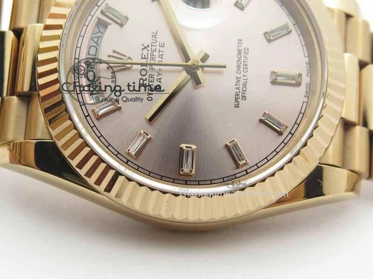Day Date 40mm RG BP Maker Best Edition Silver Dial Diamond Markers On RG Bracelet A Refined 3688