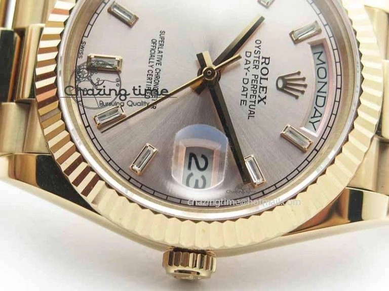 Day Date 40mm RG BP Maker Best Edition Silver Dial Diamond Markers On RG Bracelet A Refined 3688