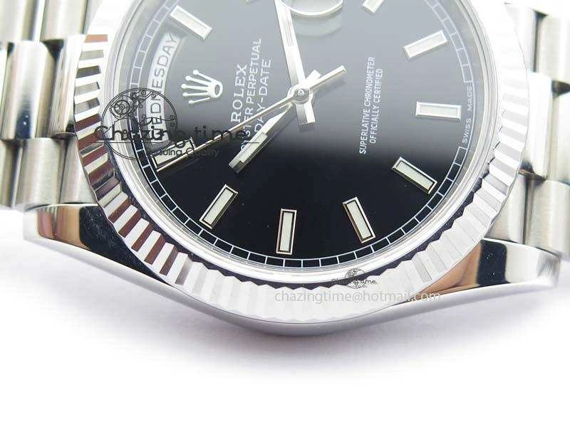 Sophisticated Day-Date 40mm SS 228239 Noob 1:1 Best Edition Black Dial on SS Bracelet A 3797