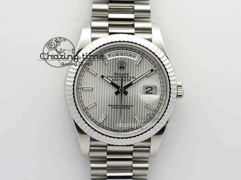 HighPerformance Day-Date 40mm SS 228239 Noob 1:1 Best Edition Textured Silver Dial on SS Bracelet A 3798