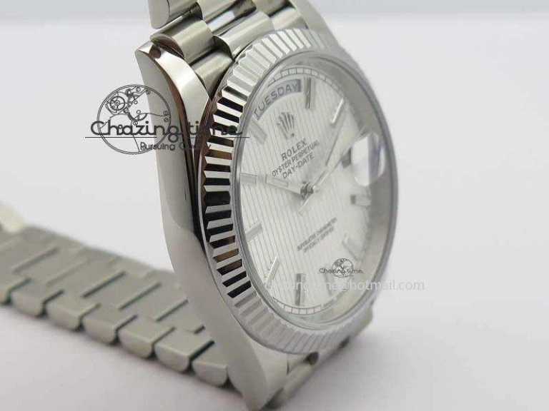 HighPerformance Day-Date 40mm SS 228239 Noob 1:1 Best Edition Textured Silver Dial on SS Bracelet A 3798