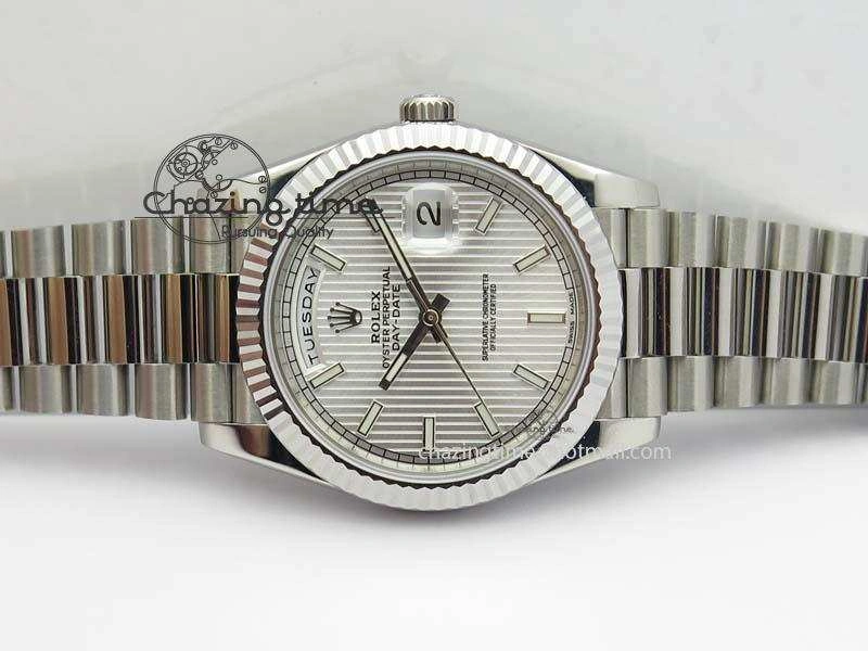 HighPerformance Day-Date 40mm SS 228239 Noob 1:1 Best Edition Textured Silver Dial on SS Bracelet A 3798