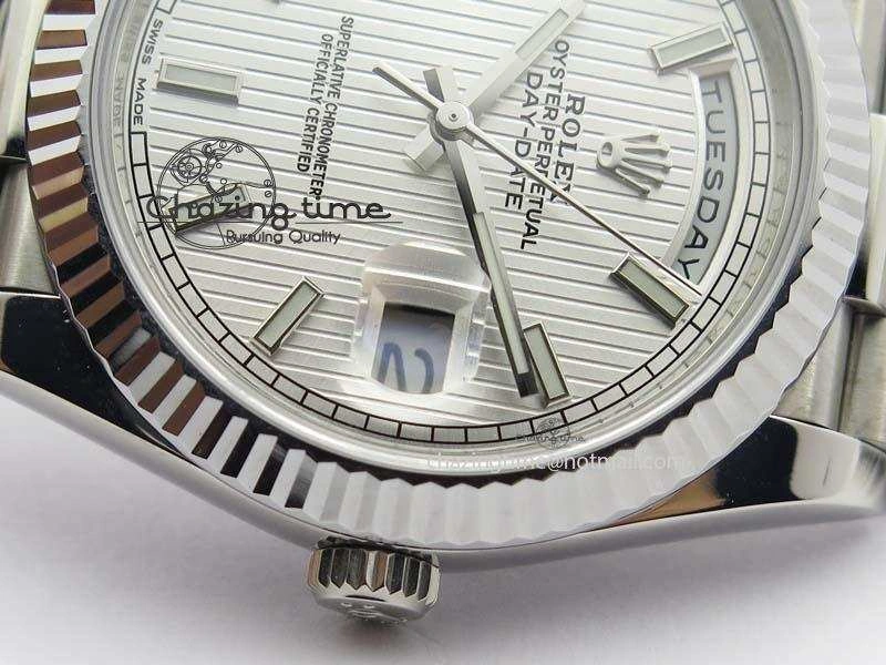HighPerformance Day-Date 40mm SS 228239 Noob 1:1 Best Edition Textured Silver Dial on SS Bracelet A 3798